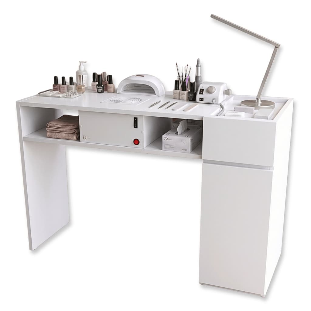 Mesa Para Manicure Com Coletor Sugador Bancada Nail Designer Aspirador de Pó Unhas Escrivaninha
