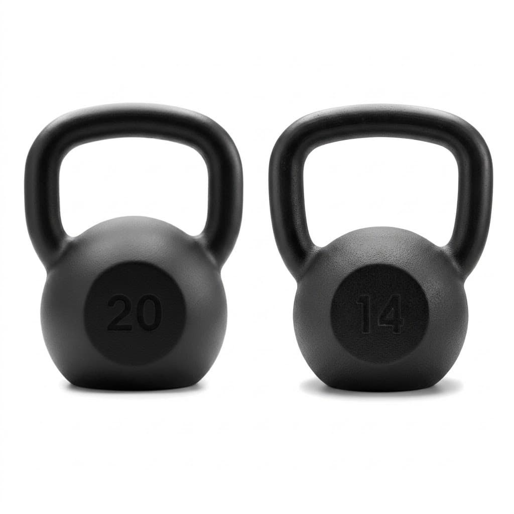 KIT 2 KETTLEBELLS PINTADOS 14KG E 20KG PRETO MUSCULAÇÃO FITNESS ACADEMIA TREINO FUNCIONAL CROSSFIT GYM PRO
