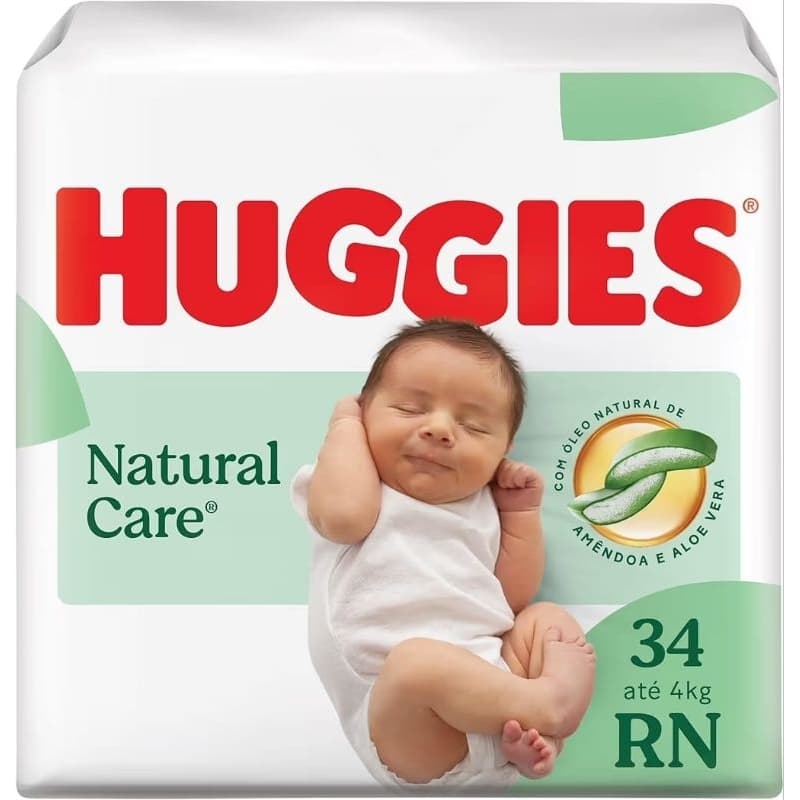Huggies Fralda Descartável Premium Natural Care RN - 34 Un