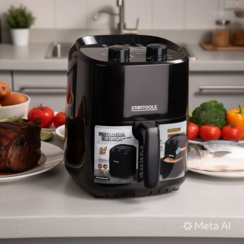 Fritadeira Eletrica Sem Oleo 3 Litros Airfryer Tela Digital Temperatura Ajustavel 127V