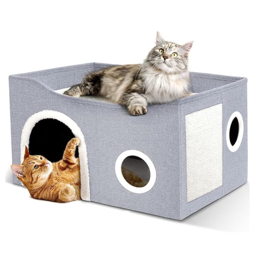 Casinha Cama Dobrável Portátil Cães Gatos Arranhador Casa Toquinha Confortável Viagem Carro