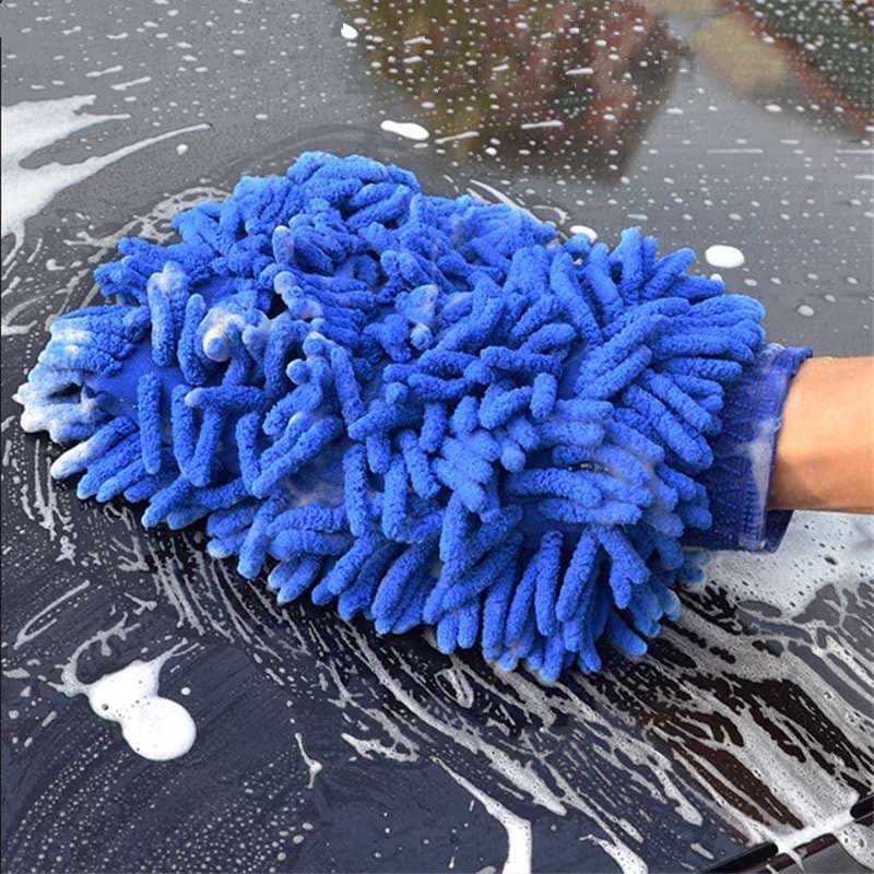 KIT Luva Pano Sem Arranhar Microfibra para Lavagem Esponja Toalha de Carro Casa Limpeza Sem Riscar
