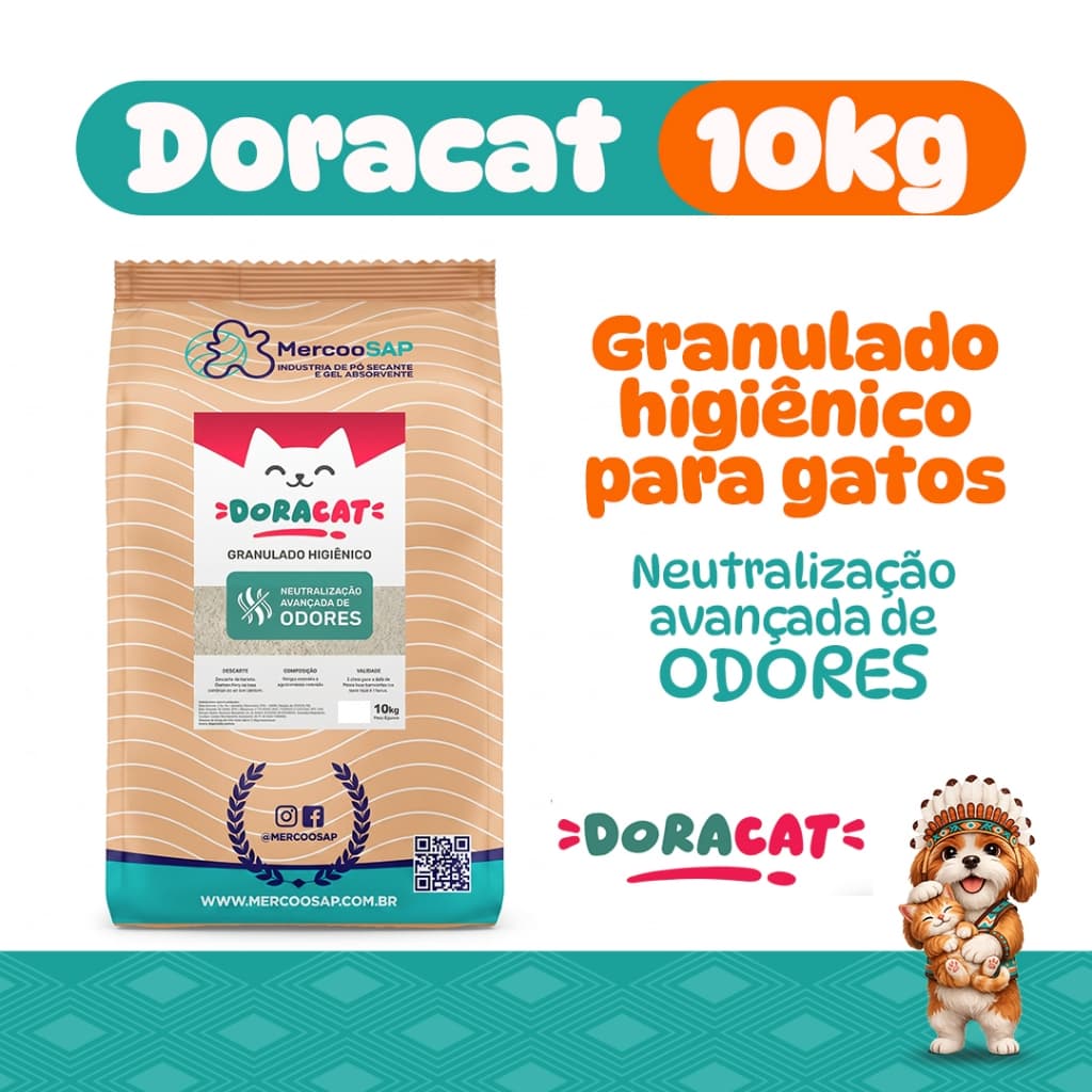 Areia Sanitária Doracat - Granulado Higiênico Para Gatos 10Kg