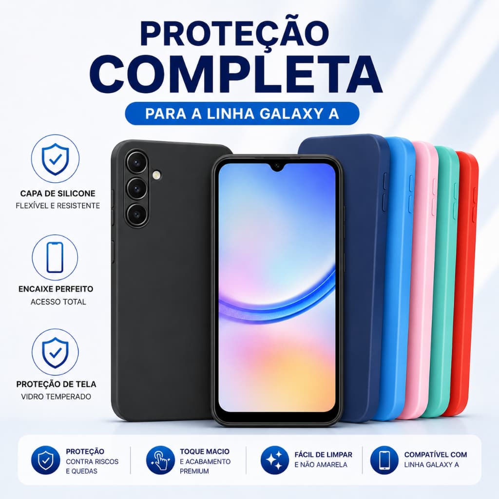 Capa Comparável Com Samsung A15 A07 A17 A06 A16 A56 A36 Silicone Aveludado Capinha Colorida