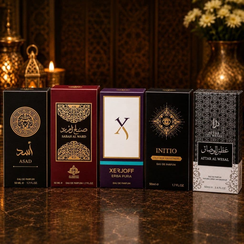 Kit 05 perfumes arabes importado 50ml masculino/feminino revenda