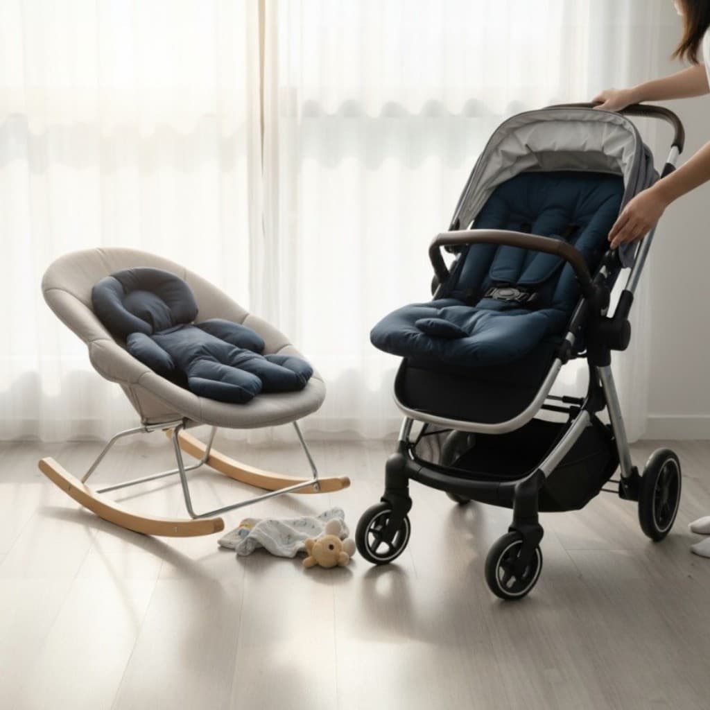 Kit Colchonete Para Carrinho Com Almofada Redutora Para Bebê Conforto Infantil Menino Menina