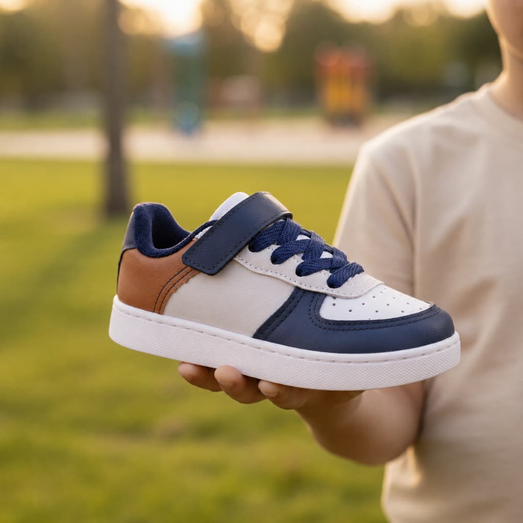 Tênis Infantil Masculino Casual Com Cadarço e Velcro Super Macio e Confortável Do 26 Ao 33