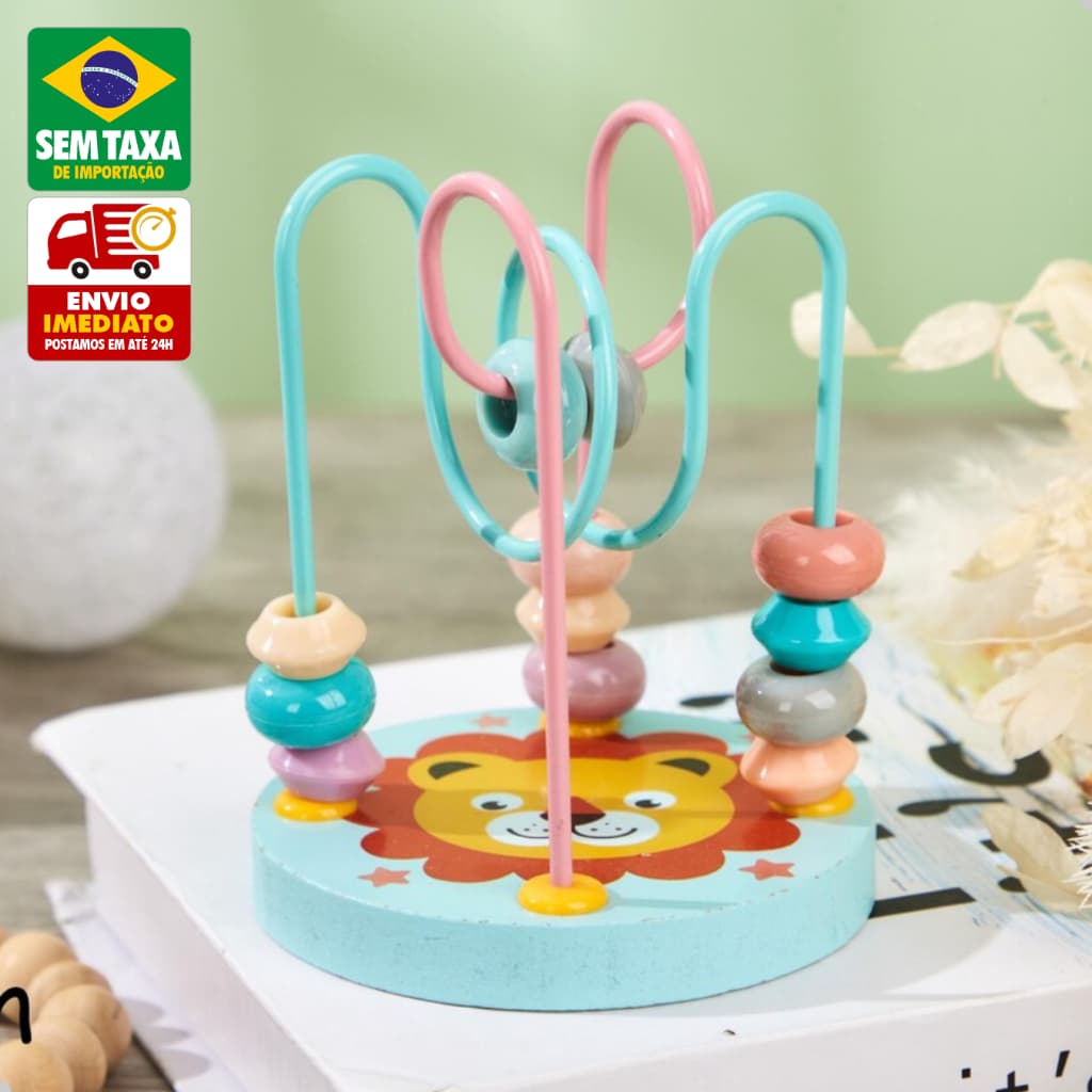 Labirinto Educativo Infantil Madeira 12x8cm Brinquedo Sensorial Colorido Diversos Modelos Animais