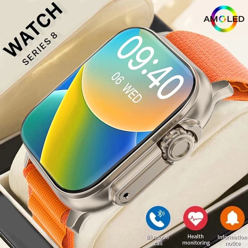 Smartwatch U9 Ultra Plus NFC GPS à prova d'água IP68 Relógio inteligente Bússola 2.2 Tela Grande 49mm Original
