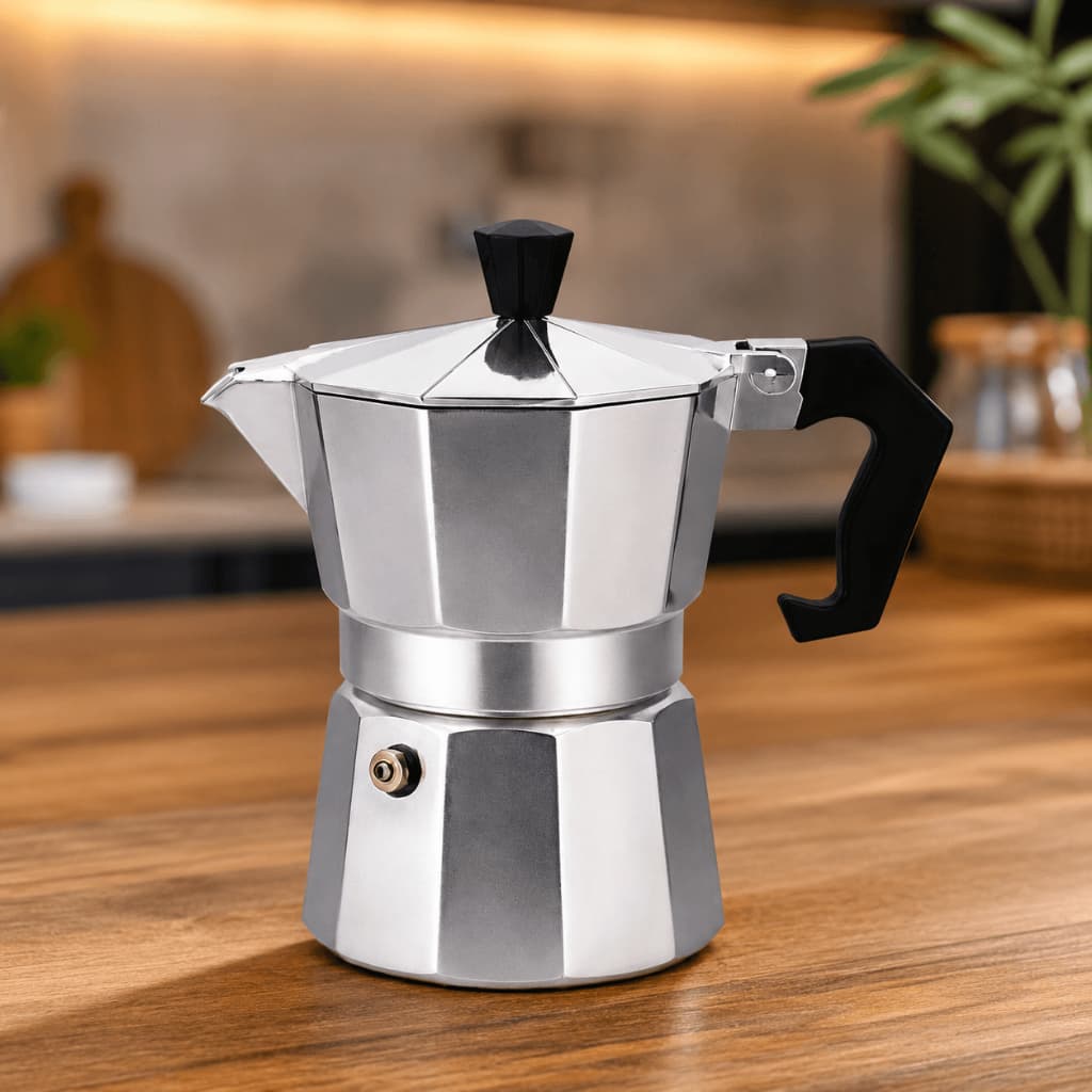 ☕ Cafeteira Italiana Inox 3 Xícaras Preparo Rápido Café Tipo Expresso Moka Fogão Gás🏆
