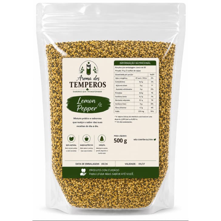 Tempero Lemon Pepper AROMA DOS TEMPEROS