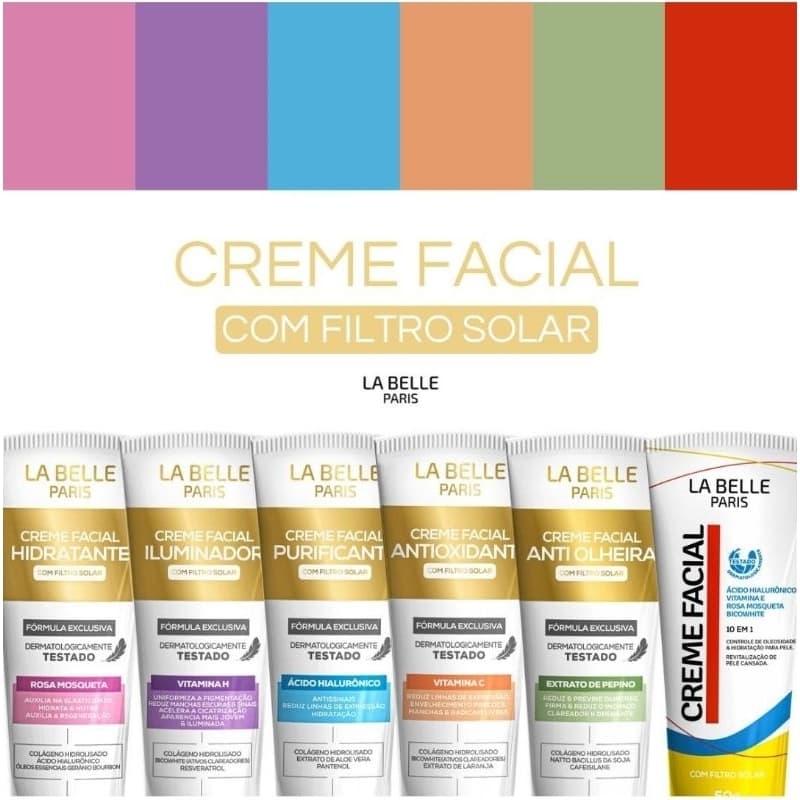Creme Facial Com Filtro Solar La Belle Paris 50g