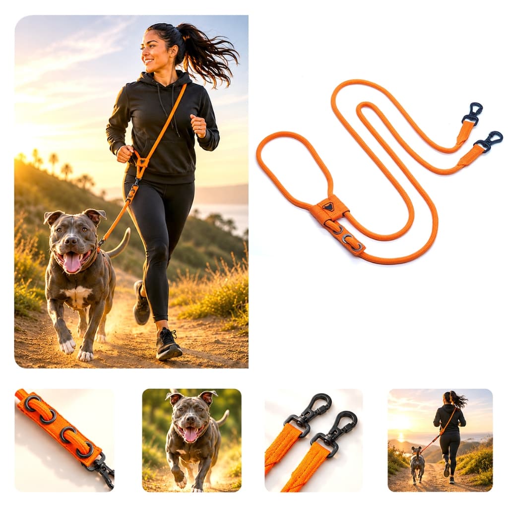 GUIA MÃOS LIVRES HANDSFREE CORRIDA CAMINHADA CORDA PASSEIO CÃES CACHORRO PET