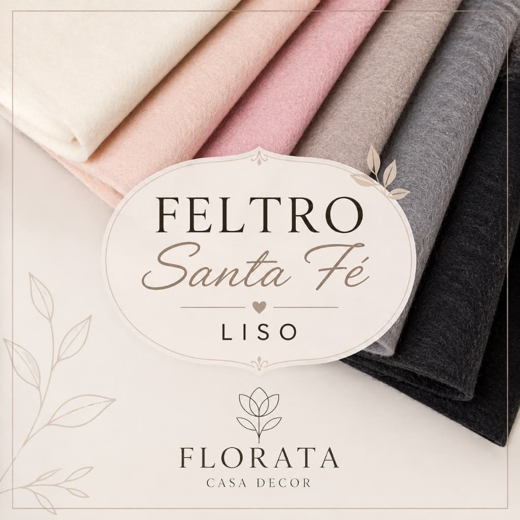 Feltro Santa Fé Liso 50x1,40m e 50x70cm – Costura, Artesanato, Patchwork e Decoração | Várias Cores