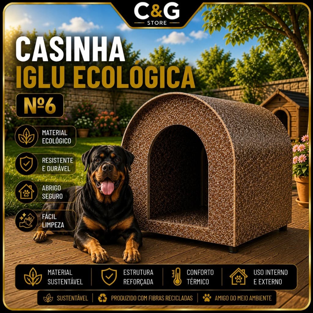 Casa Casinha de Cachorro Caminha Casinha para Cachorro Madeira Ecologica Durável Resistente Modelo Iglu N6 Dog House