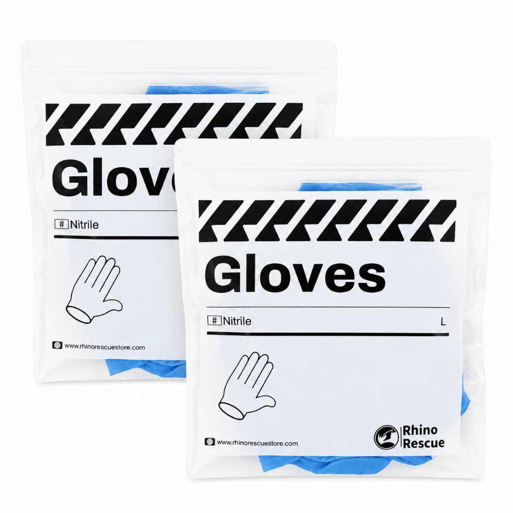 Kit 2 Pares De Luvas Nitrílicas Descartáveis Rhino Rescue - Primeiros Socorros/APH Tático/IFAK