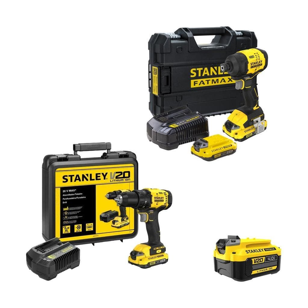 Parafusadeira de Impacto + Parafusadeira e Furadeira STANLEY SBI811701DTK Ganhe Bateria 20V