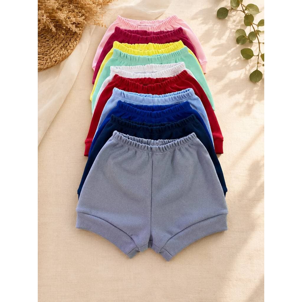 Short Bebê 100% Algodão Suedine Liso- Tapa Fralda P M G Menino Menina Neutro Roupas para Bebê Enxoval
