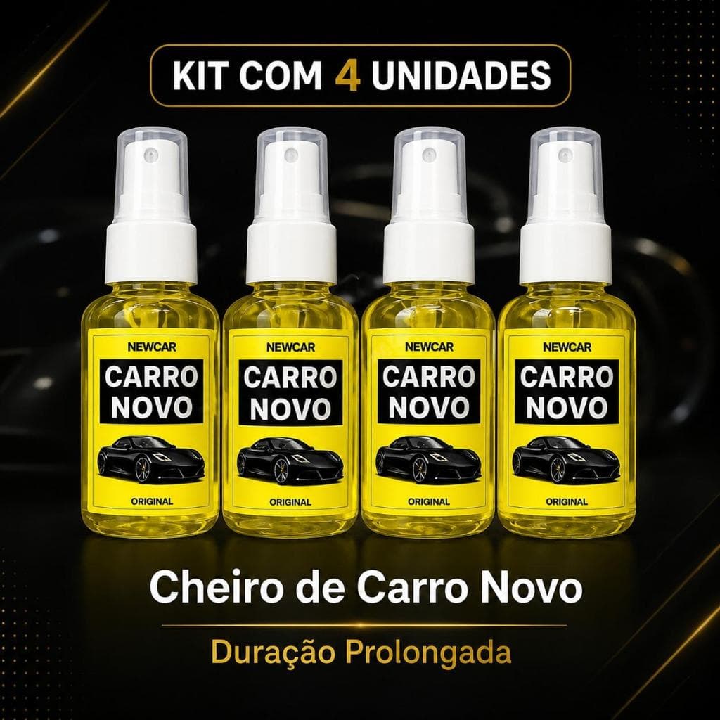 Kit 4 Cheirinhos Carro Novo Spray Automotivo Premium 60ml