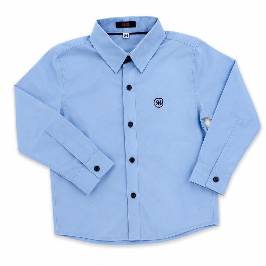 Camisa Social Infanti juvenil Menino Masculina Manga longa Branca - SLIM Algodão Casual Festa