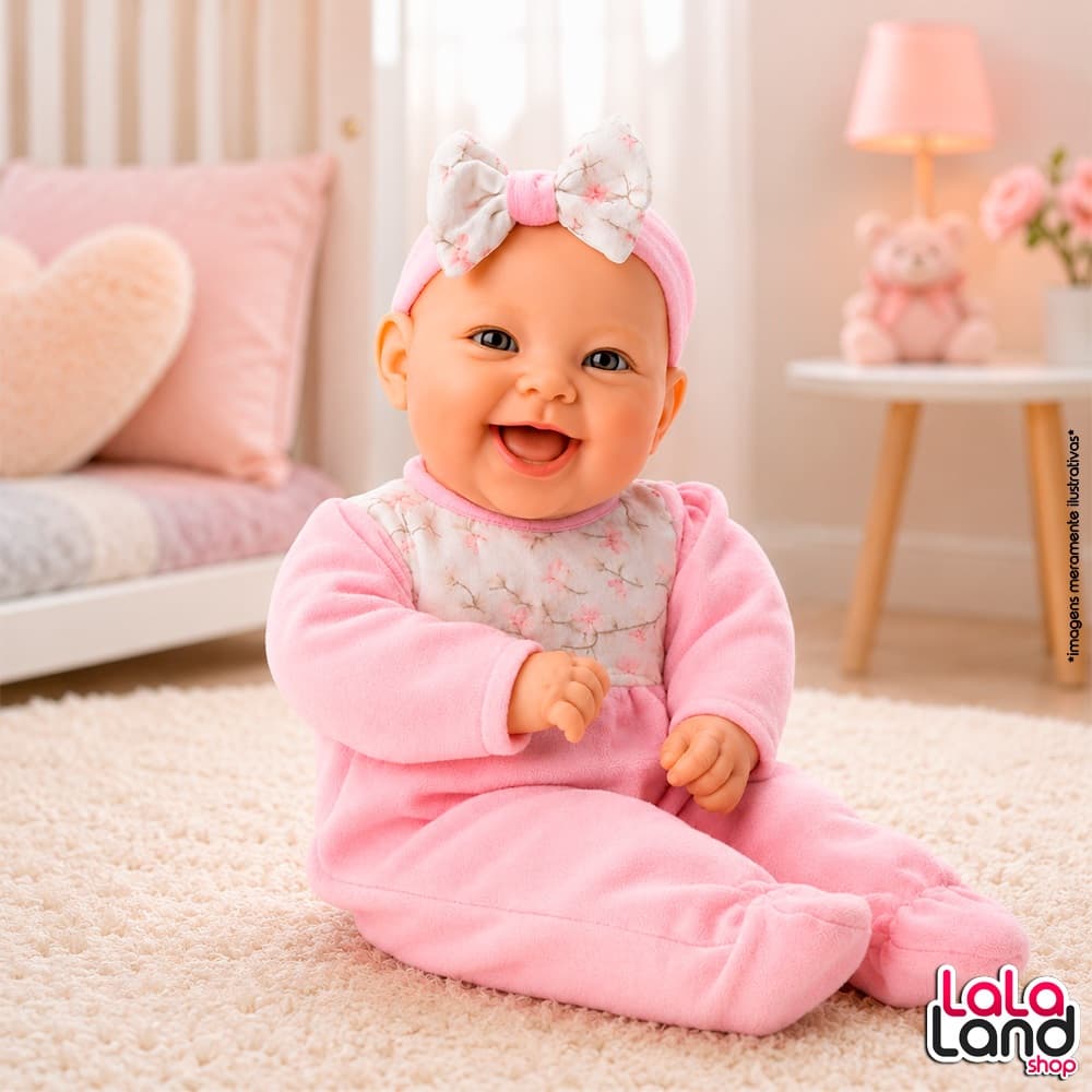 Boneca Bebê Lola Baby Reborn Realista Com Chupeta e Roupinha Brinquedo Infantil Menina Bambola