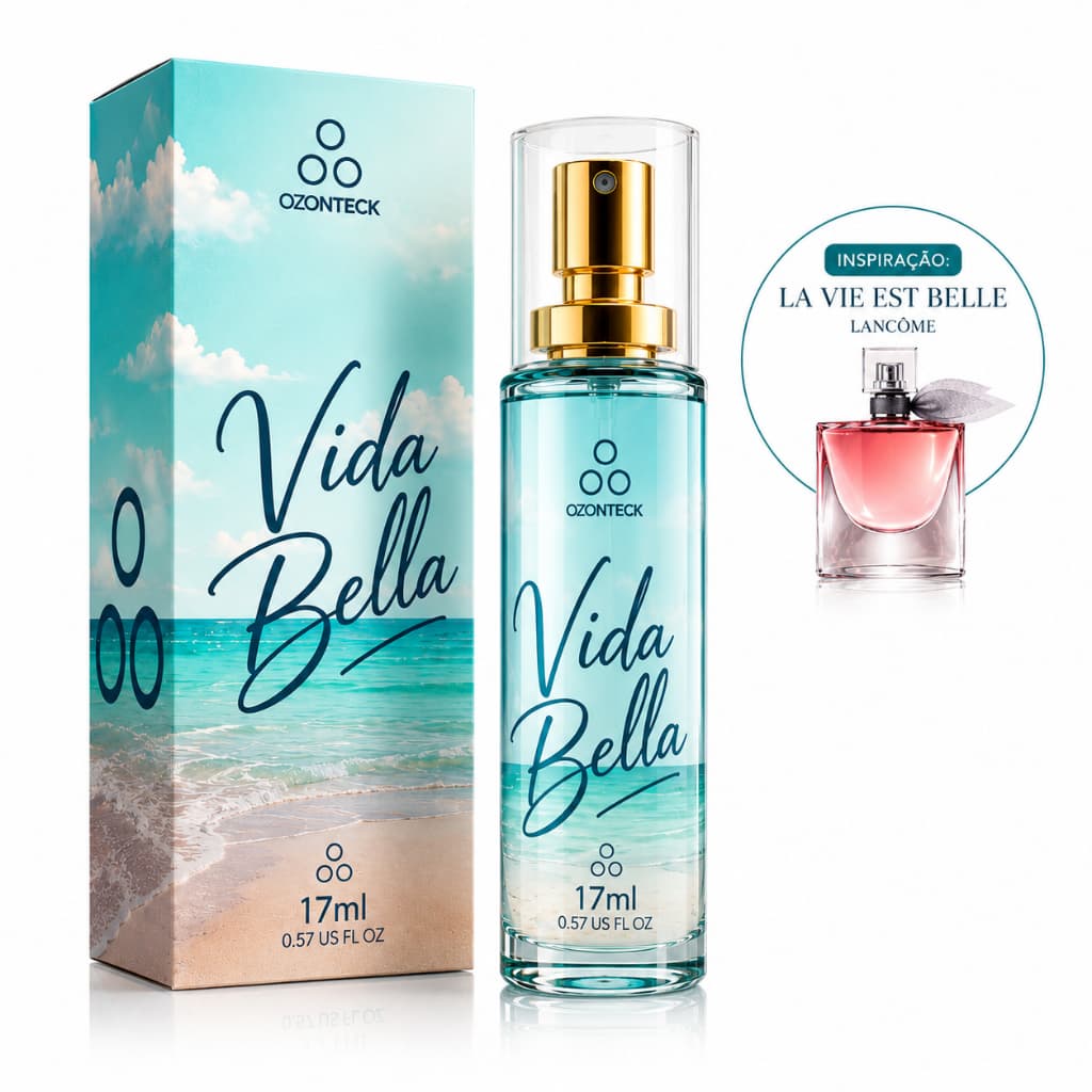 Ozonteck Perfume Vida Bella 17ml| Feminino| Alta Fixação| Perfume Importado| Original