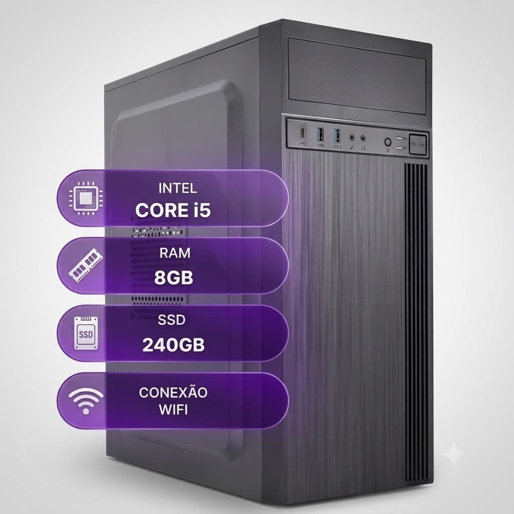 Pc Computador Intel Core I5 8gb Ssd 240gb Wifi