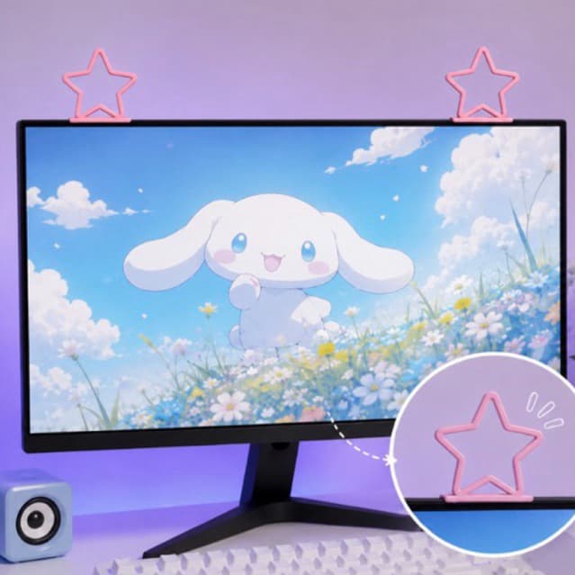 orelhinha estrela para Monitor | Decoração Gamer kwaii minimalista