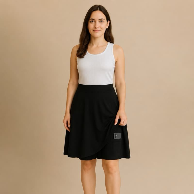 Saia Shorts Moda Fitness Evangélica Com Bolso Embutido