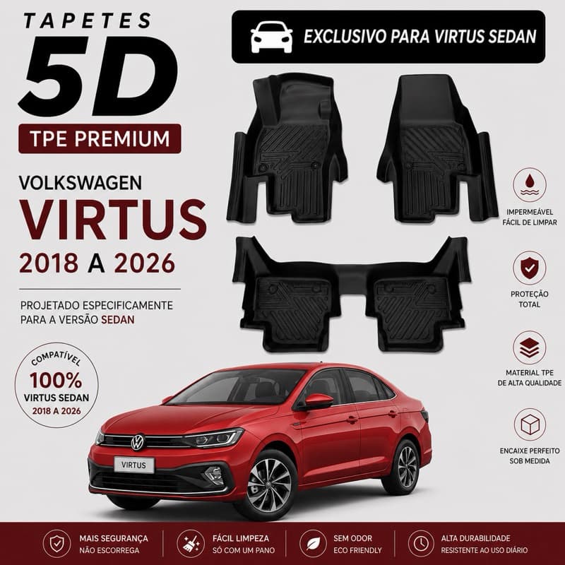 Tapete Bandeja  Automotivo TPE 5D – Volkswagen Virtus