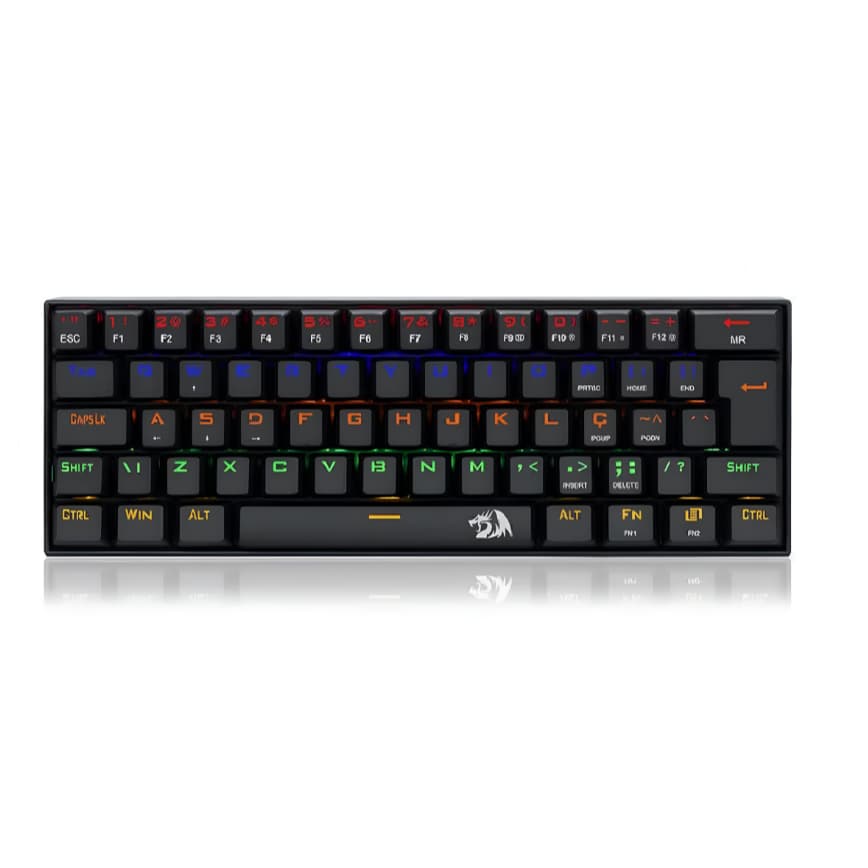 Teclado Mecanico Redragon Lakshmi, Rainbow, ABNT2, Switch Preto, K606R-PT-BLACK.