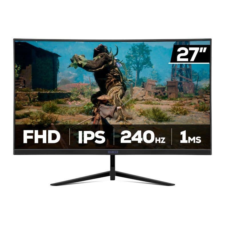 Monitor Gamer Mancer Valak VX240S 27 Pol, IPS, Curvo FHD 1ms 240Hz FreeSync HDMI/DP, MCR-VX240S-BL01