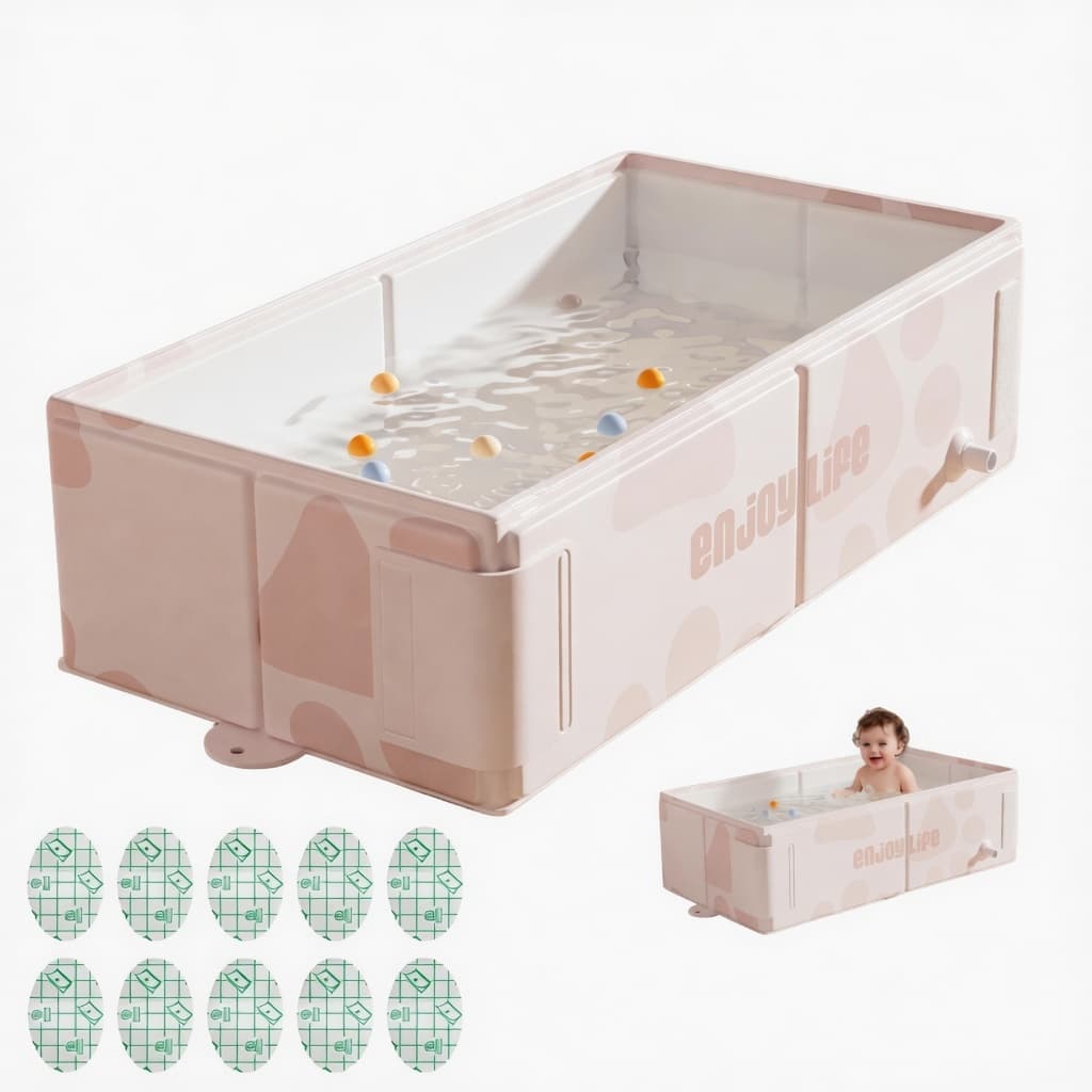Banheira Piscina Dobrável Bebê Térmica Portátil Grande 76×40cm Com 10 protetores auriculares