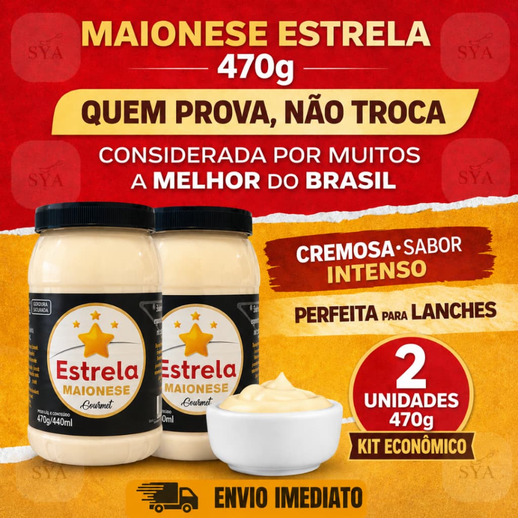 Maionese Estrela Gourmet 470 g Kit com 2 unidades