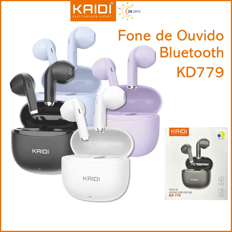 Fone de Ouvido Bluetooth Sem Fio TWS Kaidi KD-779N