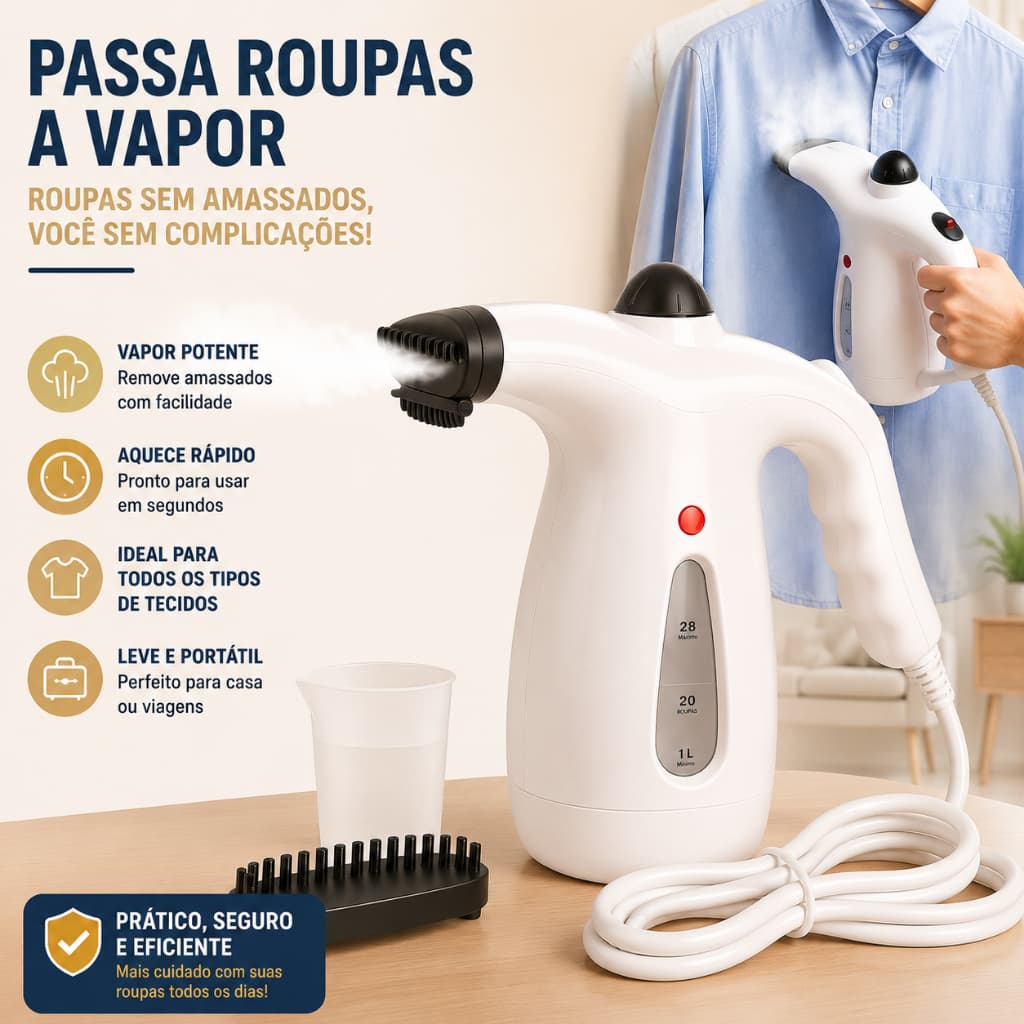 Passadeira 110v Vaporizador A Vapor De Roupas Tira Amasso Portátil 800w Orbitta