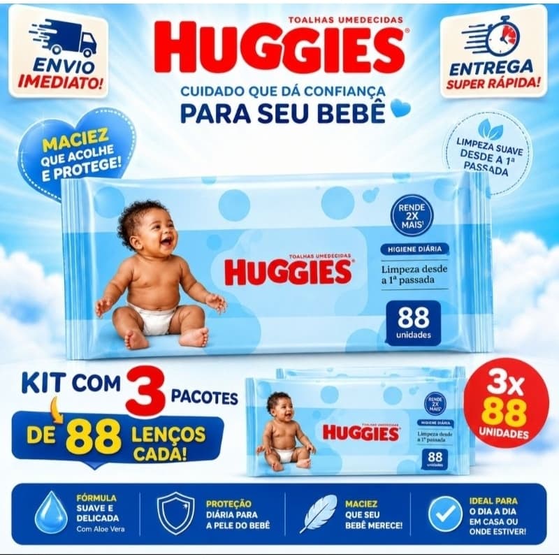 Lenço umedecido huggies