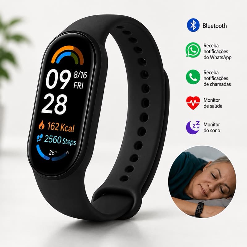 Relógio Inteligente Smartband M9 Mede Pressão Batimentos Oxigênio Sono Pulseira Smartwatch Bluetooth