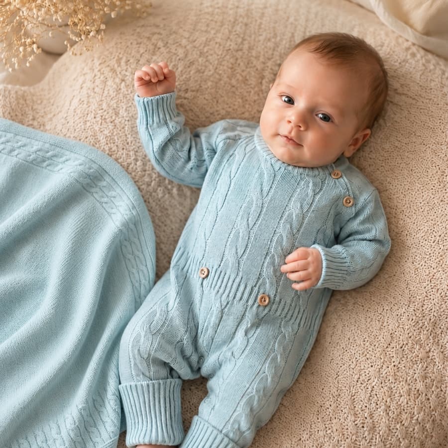 Roupa Infantil Bebê RN Tricot Luxo Saída Maternidade Menino Menina Presente Enxoval Recém-Nascido