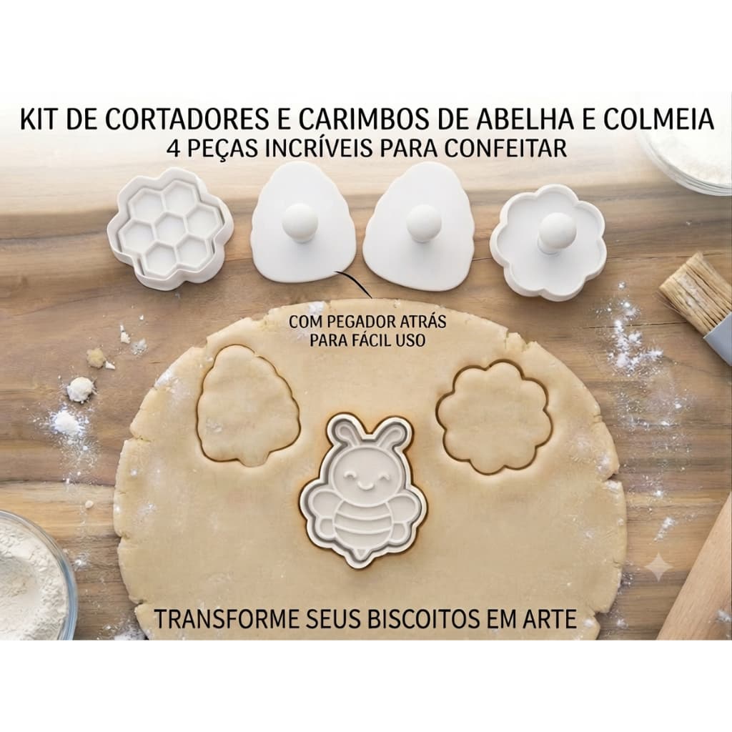 Cortador de biscoito / massinha de modelar infantil 6cm | ABELHINHA