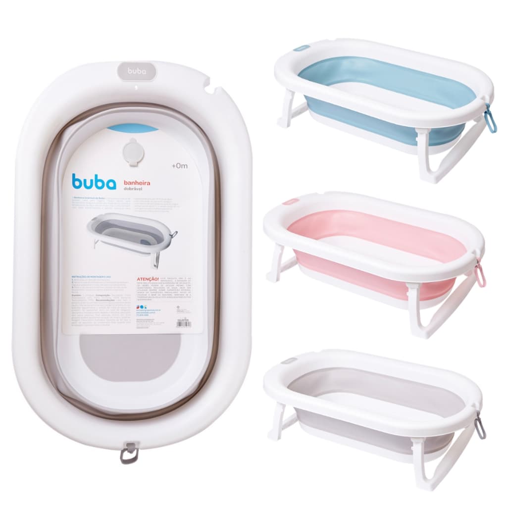 Banheira Dobrável de Bebê Buba Banheira de Silicone Portátil com 26 Litros Grande