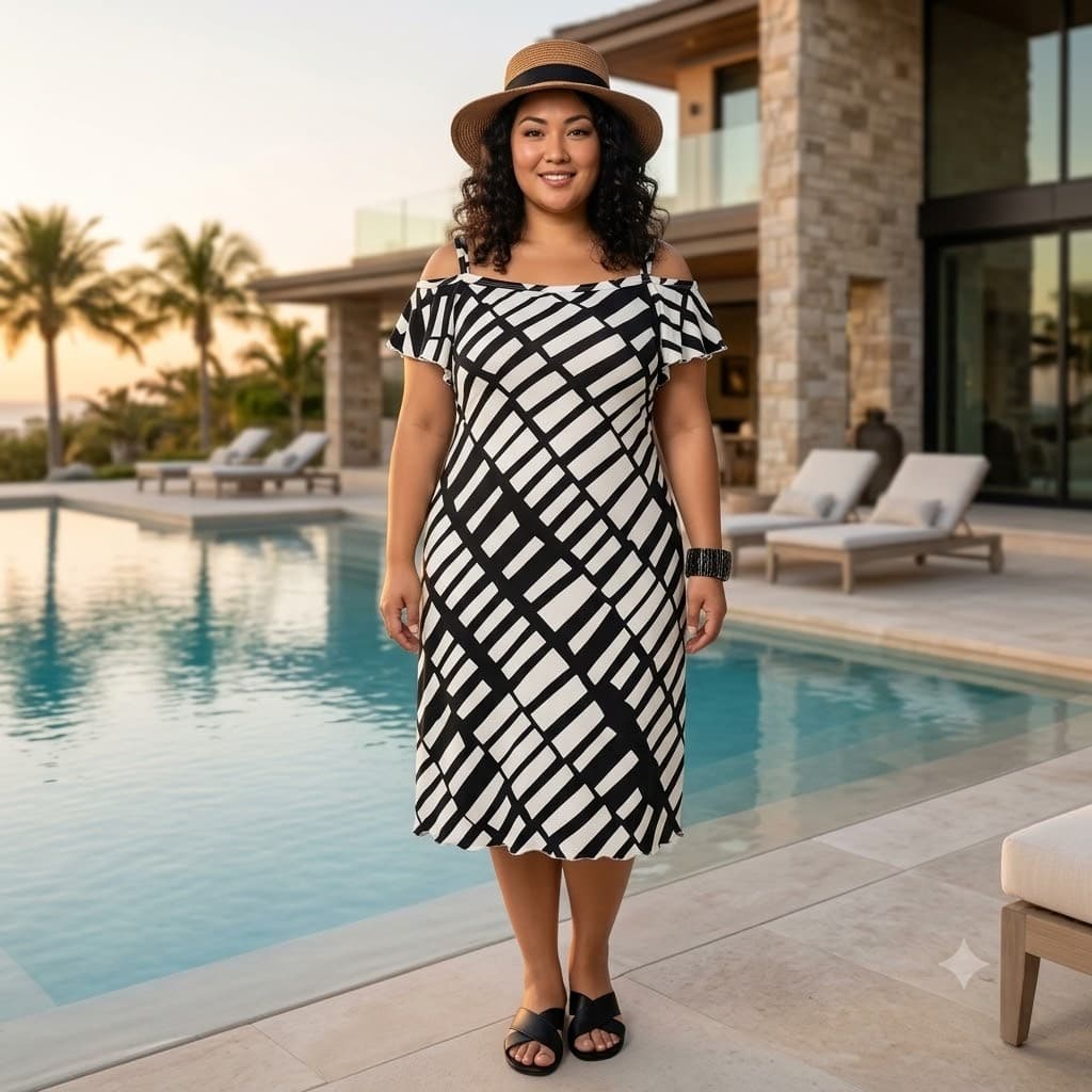 Vestido Ciganinha Estampado Plus Size