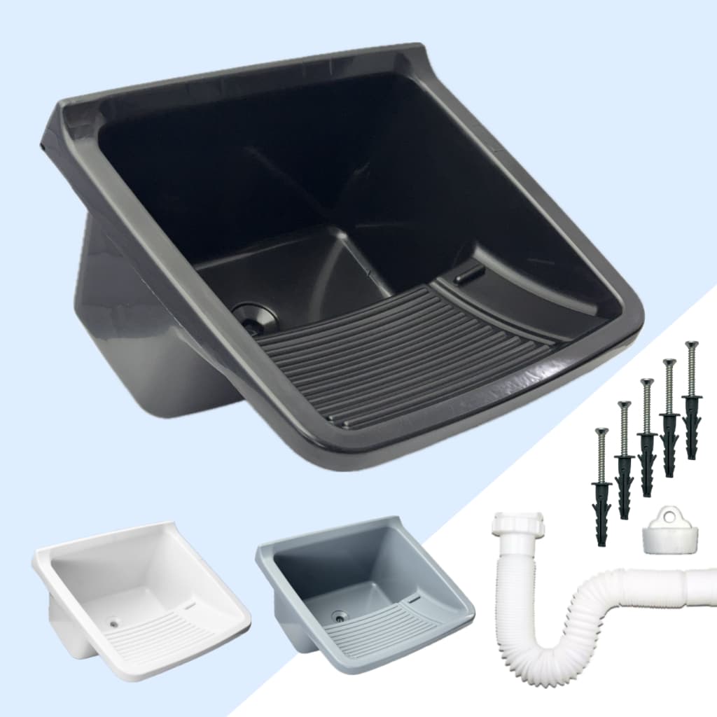 Tanque Grande Com Ralo Sifão e Kit Instalação Completo Tanquinho Lavar Roupas Pia Lavanderia