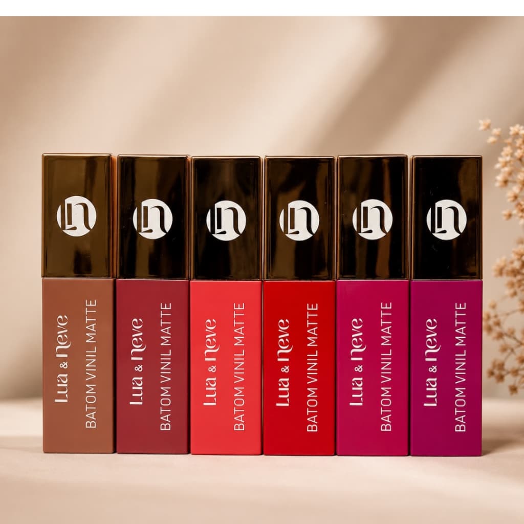 Batom Líquido Vinil Matte Lua & Neve Aplicador Para Contorno e Preenchimento Cores Intensas Acabamento Uniforme