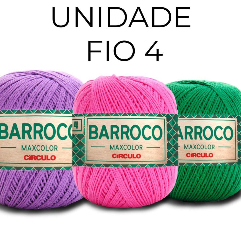 Fio Barroco Maxcolor 200g Círculo Barbante para Crochê Nº4 338m