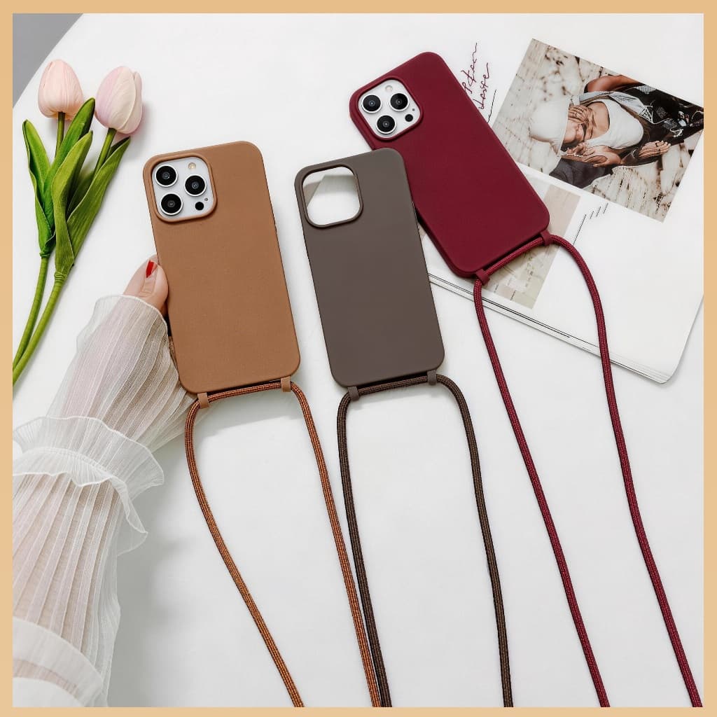 Capinha iPhone com Cordão Capa para Celular TPU Aveludada Antichoque para iPhone 11 12 13 14 15 16 17 ProMax