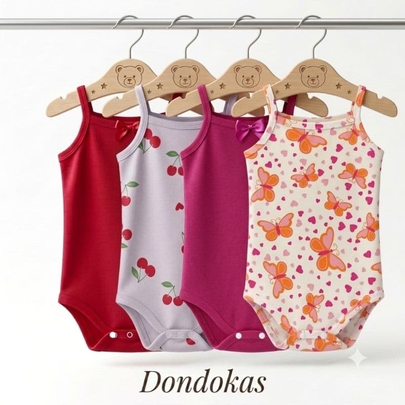 Kit 4 Body Bebe Menina Alcinha 100% Algodão Roupa de Bebê M G GG 4 Peças de Bodies para Bebê