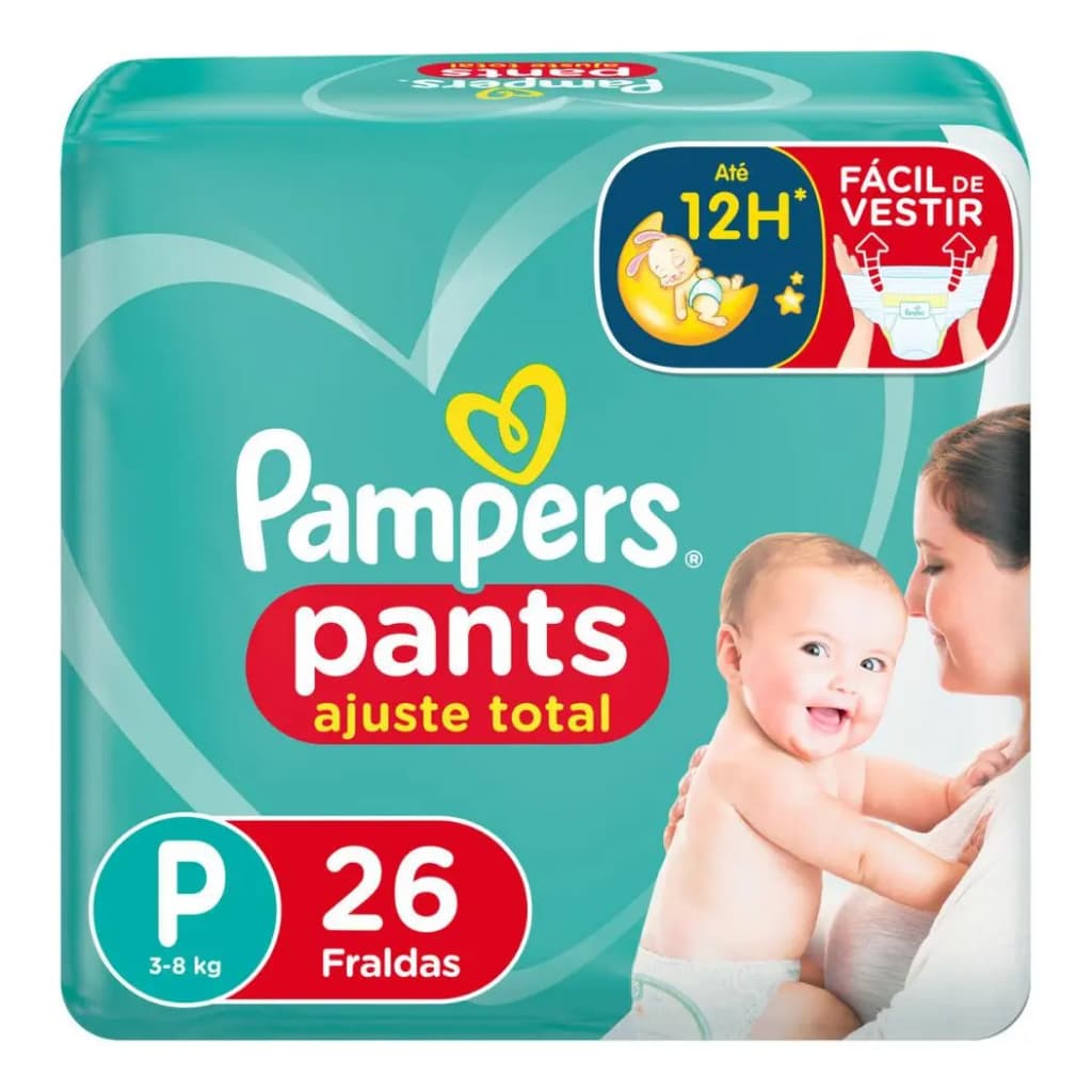 Fralda Descartável Pampers Pants Ajuste Total P 26 - Fralda infantil unissex