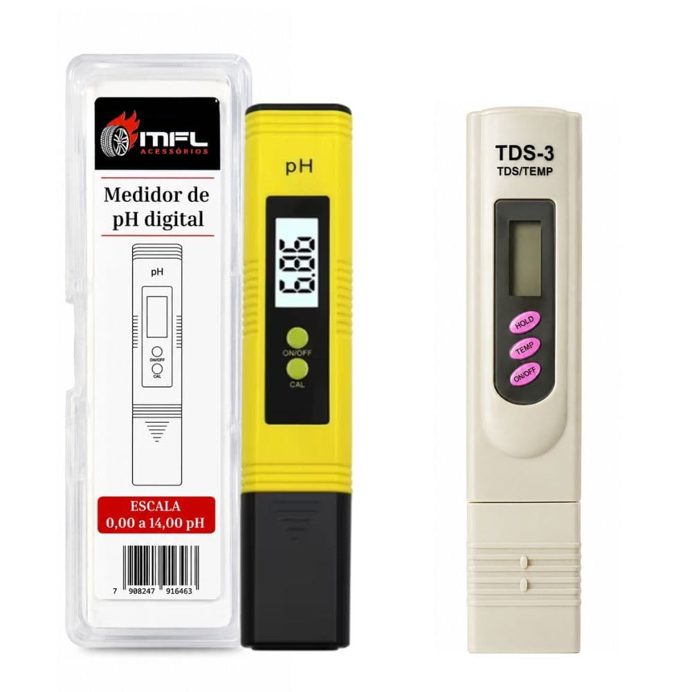 Medidor Ph Digital + Medidor De Condutividade Agua Tds Ec Ppm Us/cm Termometro