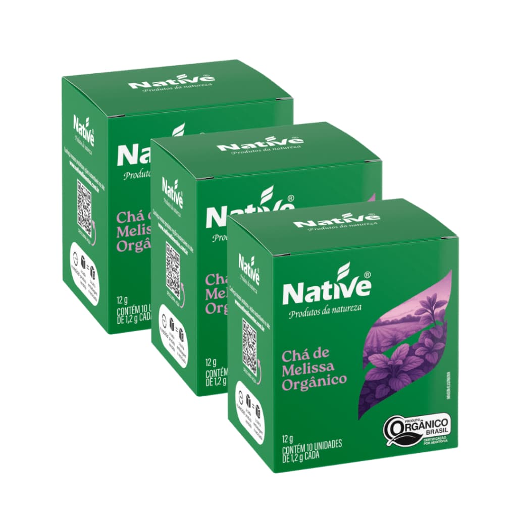 Kit 3 Chá De Melissa Orgânico Native Com 10 Sachês 12g
